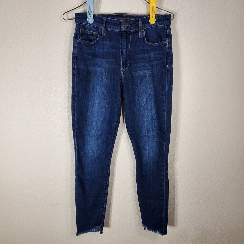 Joes Jeans Womens High Rise Skinny Ankle Jeans W25 Dark Wash Frayed Raw Hem